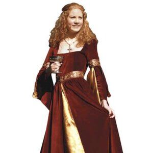 Womens Windlass Velvety Medieval Gown, burgundy / gold (M)